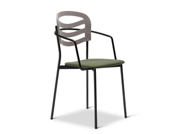 FARAH METAL 313-M - Stackable steel chair with armrests open back by Origins 1971 - view 2